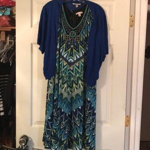 Sleeveless dress with short sleeve cover up